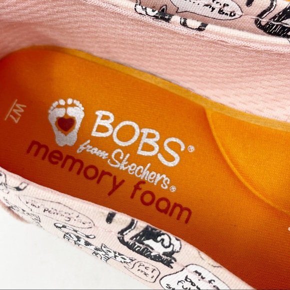 BOBS SKECHERS Women’s Quote Me Light Cat Pink Kitty Cat Slip On Shoes - Picture 4 of 9